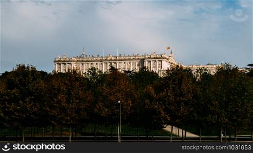 The Royal Palace. Palacio de Oriente, Madrid landmark.. The Royal Palace. Palacio de Oriente, Madrid landmark