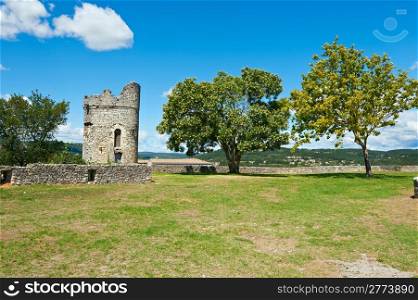 The Ruins of a Medieval Fortress in the French City of Viviers