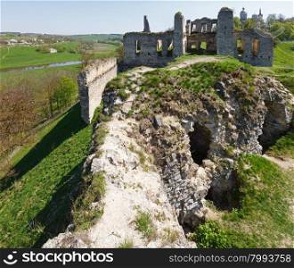 The ruins of a medieval Skala Podilsky castle on the right bank of river Zbruch (Ternopil oblast, Ukraine). Construction began in 1331. Rebuilt in the first half of the XVIII century.