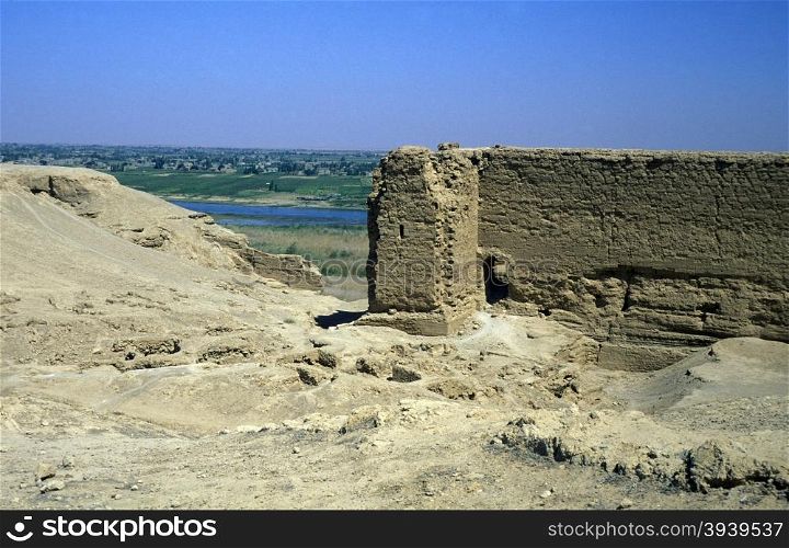the ruins of Dura Europos near the village of Abu Kamal in the east of Syria in the middle east. MIDDLE EAST SYRIA ABU KAMAL DURA EUROPOS RUINS
