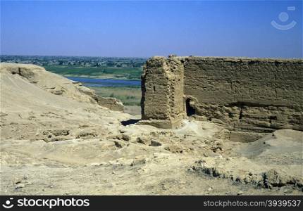 the ruins of Dura Europos near the village of Abu Kamal in the east of Syria in the middle east. MIDDLE EAST SYRIA ABU KAMAL DURA EUROPOS RUINS