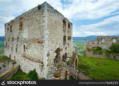 The ruins of Spis Castle in eastern Slovakia. Summer view. Built in the 12th century.