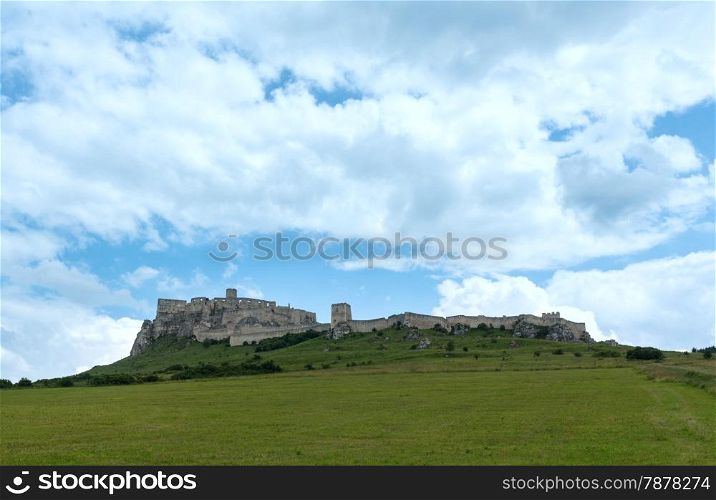 The ruins of Spis Castle or Spissky hrad in eastern Slovakia. Summer view. Built in the 12th century.