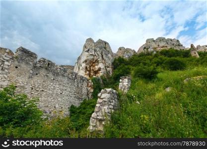 The ruins of Spis Castle (or Spissky hrad) in eastern Slovakia. Summer view. Built in the 12th century.