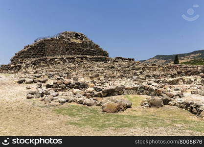 The ruins of Su Nuraxi near Barumini in Sardinia