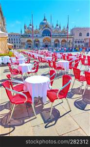 The Saint Mark’s square in Venice on sunny summer day, Italy           