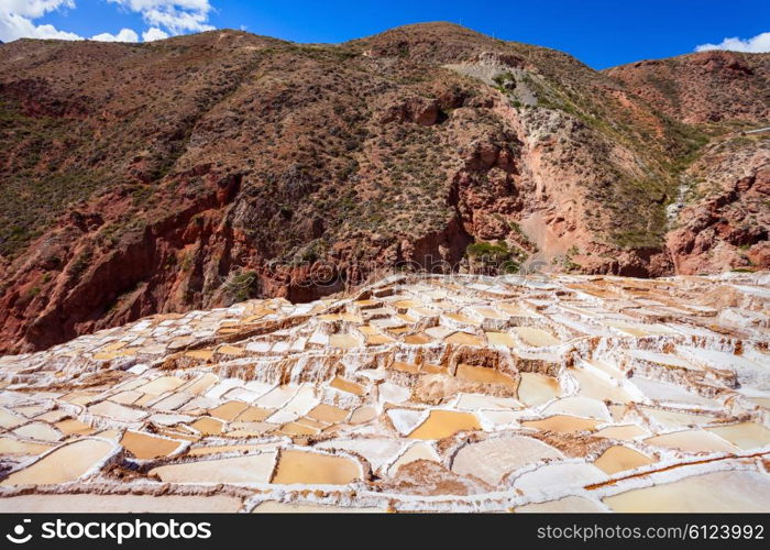 The salt evaporation pond at Maras (Salinas de Maras) near Cusco, Peru