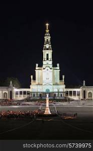 The Sanctuary of Fatima at the night, Fatima, Portugal