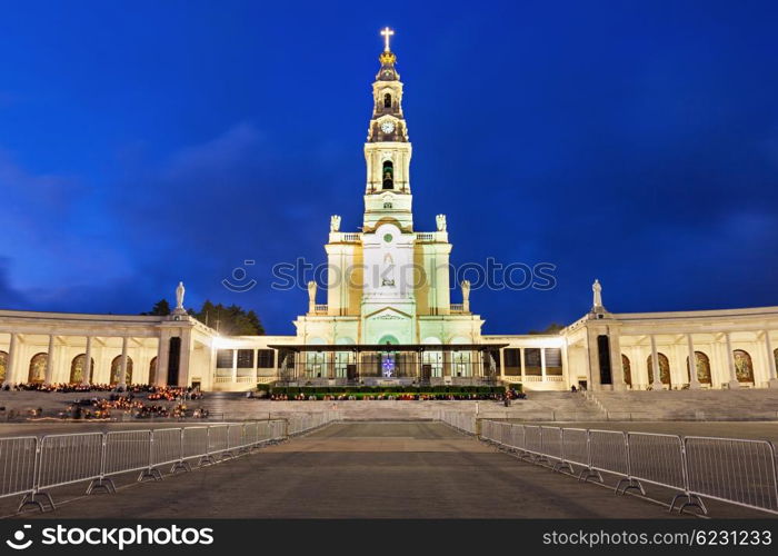 The Sanctuary of Fatima at the night, Fatima, Portugal