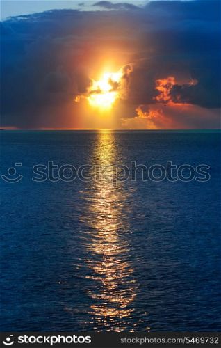 the sea on a sunset