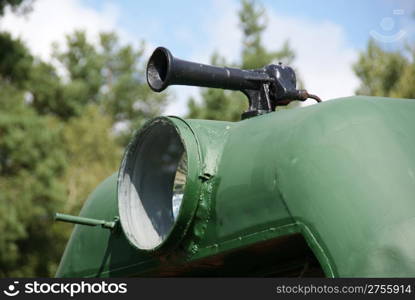 The searchlight locomotive of the narrow-gauge railway