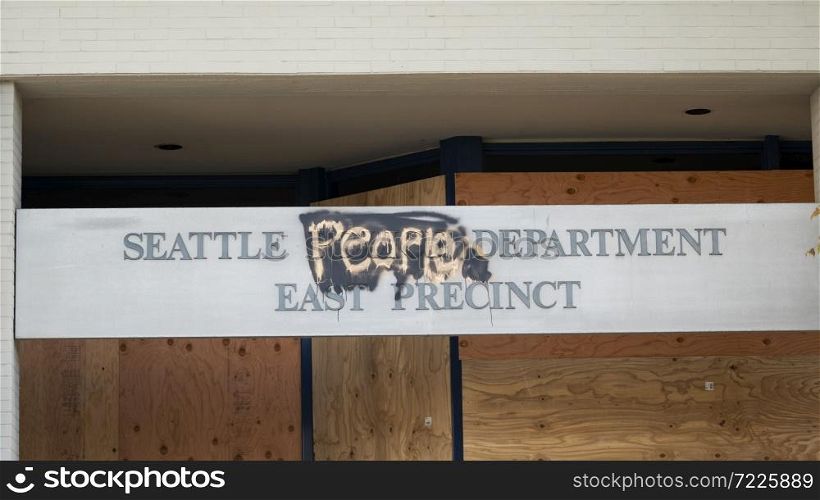 The Seattle Police Station has been turn into the People Department on Capital Hill inside CHOP