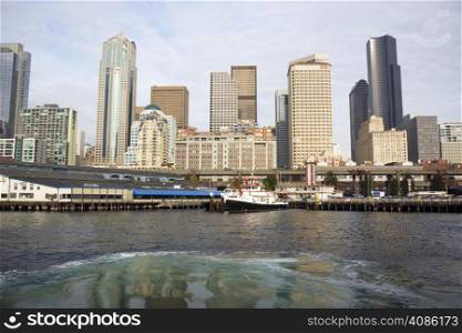 The Seattle Skyline from a ferry boat