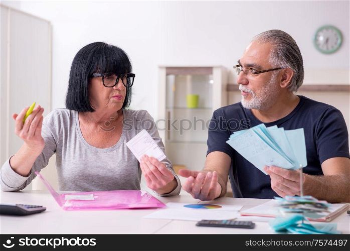 The senior couple discussing financial plans. Senior couple discussing financial plans