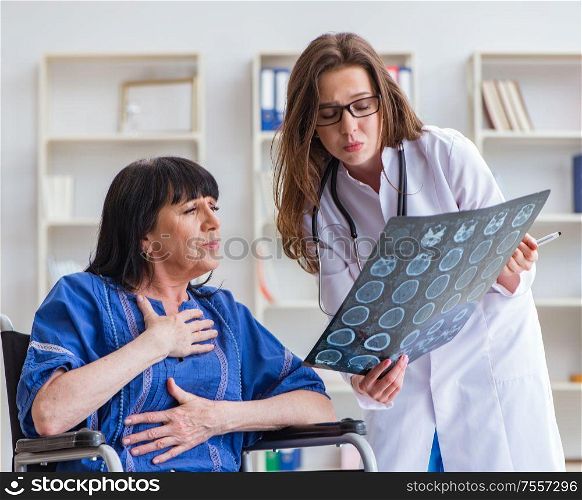 The senior woman visiting doctor for regular check-up. Senior woman visiting doctor for regular check-up