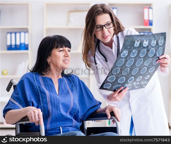 The senior woman visiting doctor for regular check-up. Senior woman visiting doctor for regular check-up