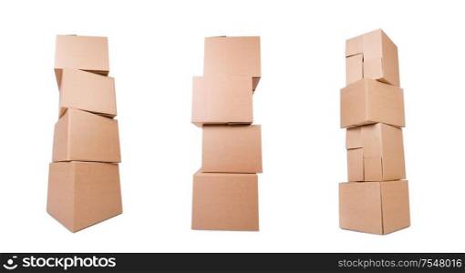The set of boxes isolated on white. Set of boxes isolated on white
