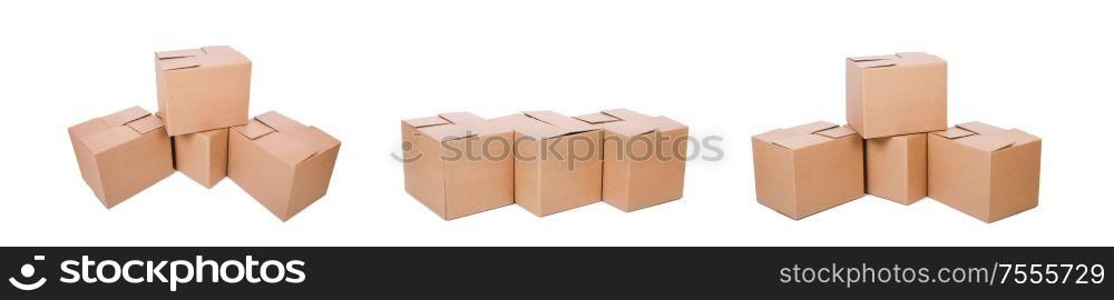 The set of boxes isolated on white. Set of boxes isolated on white