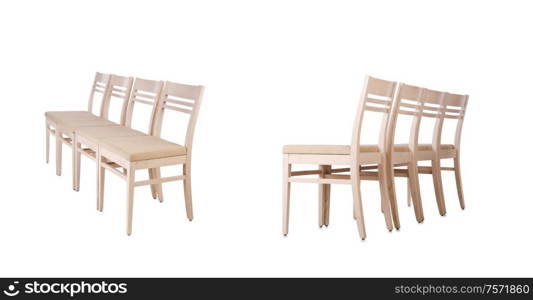 The set of chairs isolated on white. Set of chairs isolated on white