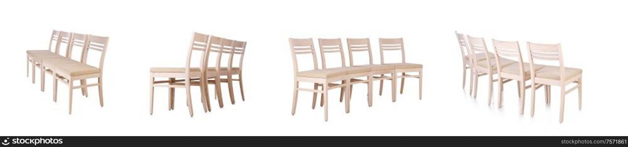 The set of chairs isolated on white. Set of chairs isolated on white