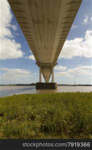 The Severn Bridge (welsh Pont Hafren) crosses from England to Wales across the rivers Severn and Wye.