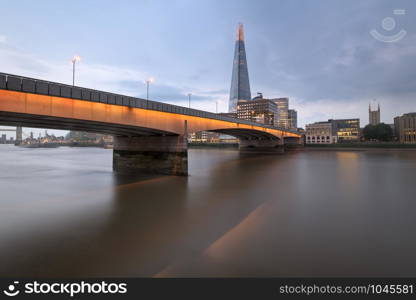 The Shard and London Bridge in the Evening, London, United Kingdom