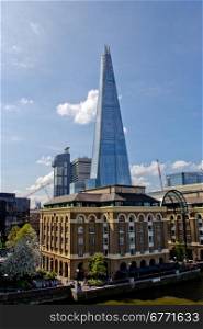 The Shard is an 87-storey skyscraper in Southwark, London, that forms part of the London Bridge Quarter development.