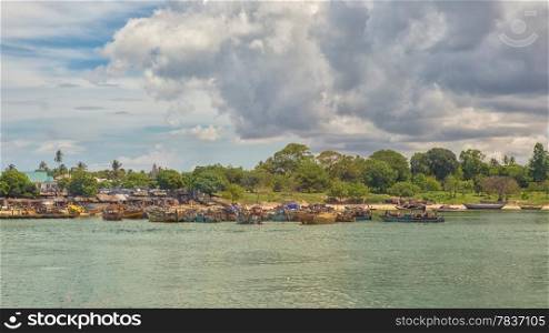 The shores of the Indian Ocean in Dar es Salaam, Tanzania