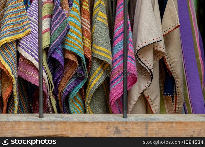 The silk is woven in a variety of colors.