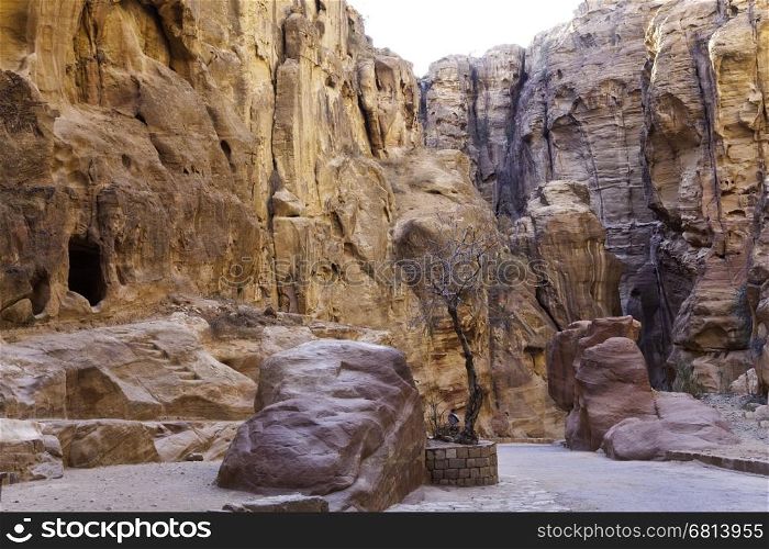 The Siq, the entrance to the Lost City of Petra, Jordan