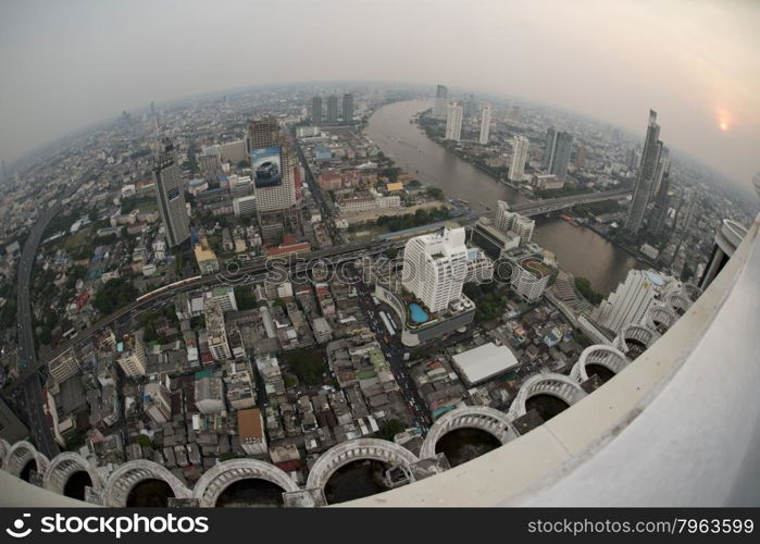 The Skyline view from the Sky Bar at the Riverside Aerea in the city of Bangkok in Thailand in Southeastasia.. ASIA THAILAND BANGKOK RIVERSIDE SKYLINE