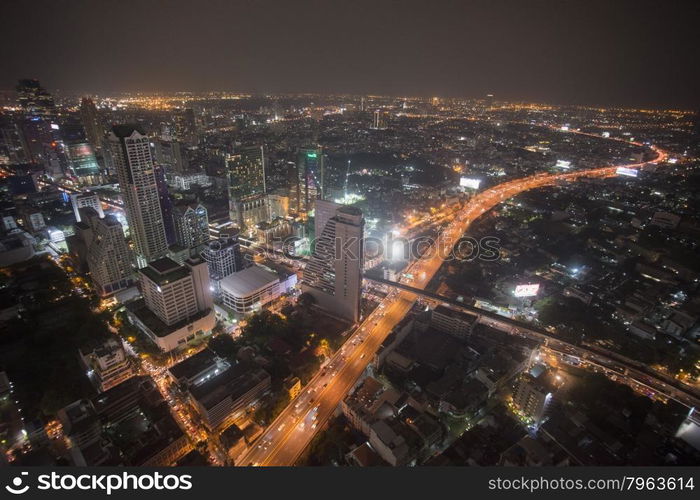 The Skyline view from the Sky Bar at the Riverside Aerea in the city of Bangkok in Thailand in Southeastasia.. ASIA THAILAND BANGKOK RIVERSIDE SKYLINE