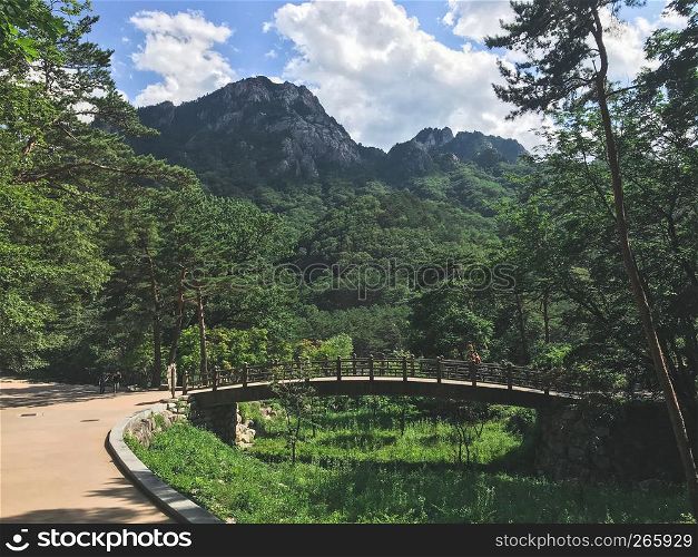 The small bridge in Seoraksan National Park. South Korea