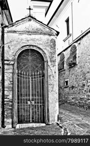 The Small Chapel on the Street of Salerno, Italy, Retro Image Filtered Style