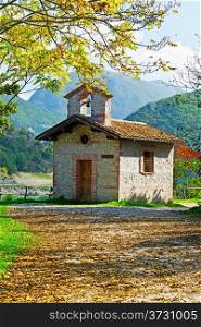 The Small Church High Up in the Apennine Mountains, Italy