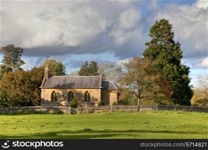 The small Cotswold chapel at Aston subedge near Chipping Campden, Gloucestershire, England.