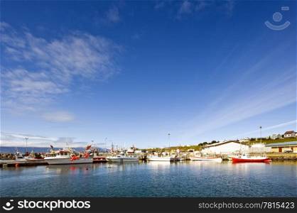 The small fishing fleet of Iceland&rsquo;s most Northern town, Husavik, located above the polar circle.