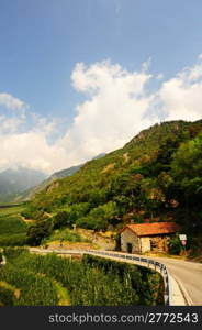 The Small Village High Up In The Italian Alps