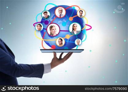The social networking concept with people. Social networking concept with people