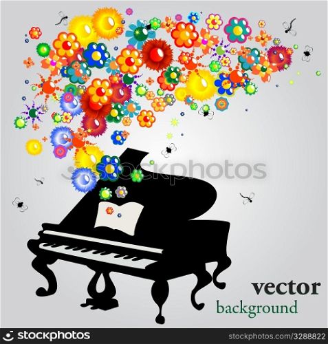 The sound of flowers, abstract vector background