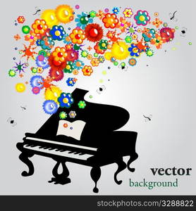 The sound of flowers, abstract vector background