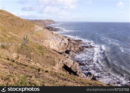 The South Wales Coast Path between Caswell Bay and Langland, on the Gower Peninsula.