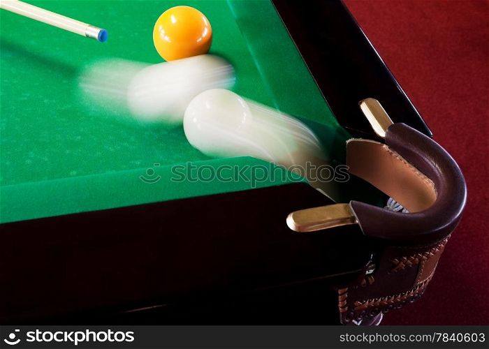The sphere which slides in a billiards pocket