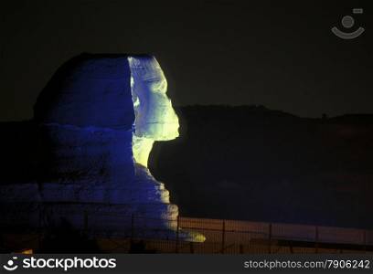 the sphinx at the Pyramids of Giza near the city of Cairo in Egypt in North Africa. . AFRICA EGYPT CAIRO GIZA PYRAMIDS