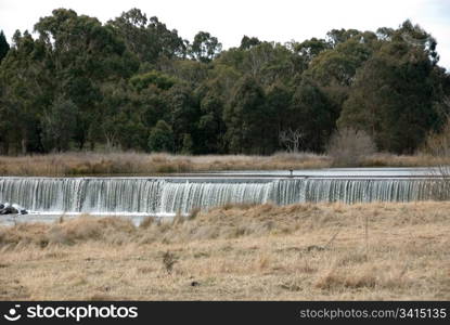 The spillway on Wingecarribee River, near Moss Vale, New South Wales, Australia