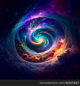 The spiral at the center of the universe , Space And Stars, Color Cosmic Abstract Background