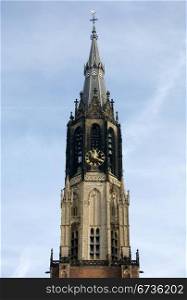 The spire of the New Church (Nieuwe Kerk), Delft, the Netherlands