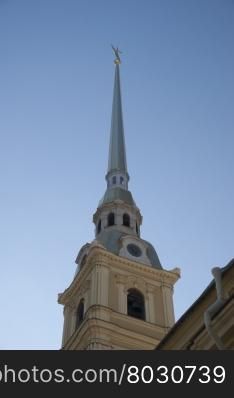 the spire of the Peter and Paul fortress in St. Petersburg, Russia