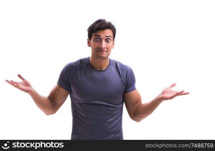 The sportsman isolated on the white background. Sportsman isolated on the white background
