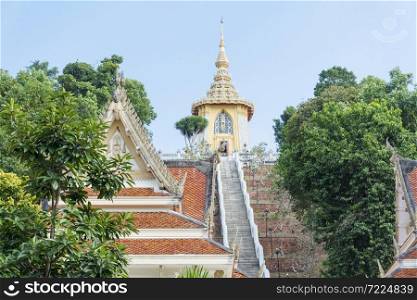 The stairs of the Buddhist temple.